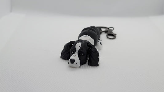 Articulated English Springer Spaniel keychain